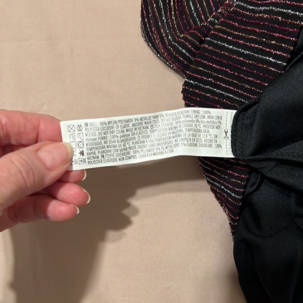 NWT forever 21 size small black sparkly bodycon dress with spaghetti straps - Picture 5 of 9